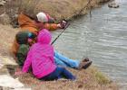 Fishing in Park draws a few hardy souls